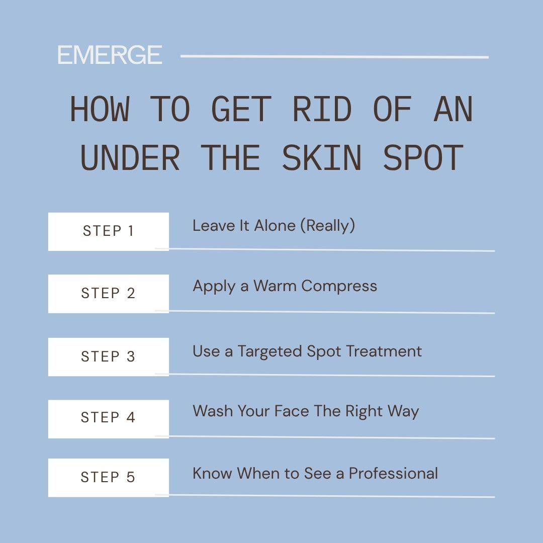 Steps to Get Rid of an Under The Skin Spot | Emerge Aesthetics by Dr. Rochelle Kling MD How to Get Rid of an Under The Skin Spot - steps